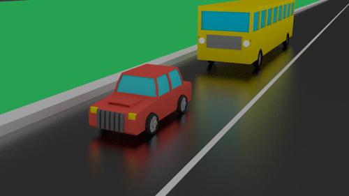 Low Poly Cars Scene preview image
